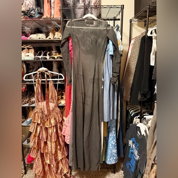 House of Muamua Harry Styles Allover Sublimation Printed Mesh Maxi Dress RARE - Picture 4 of 9